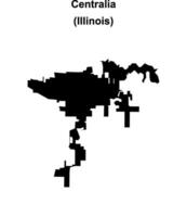 Centralia, Illinois blank outline map vector