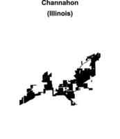 Channahon, Illinois blank outline map vector