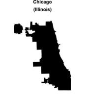 Chicago, Illinois blank outline map vector