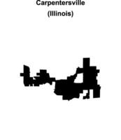 Carpentersville, Illinois blank outline map vector