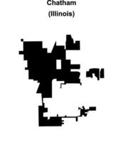 Chatham, Illinois blank outline map vector