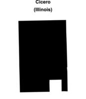 Cicero, Illinois blank outline map vector