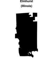 Elmhurst, Illinois blank outline map vector