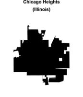 Chicago Heights, Illinois blank outline map vector