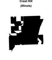 Crest Hill, Illinois blank outline map vector