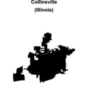Collinsville, Illinois blank outline map vector