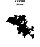 Columbia, Illinois blank outline map vector