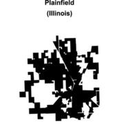 Plainfield, Illinois blank outline map vector