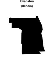 Evanston, Illinois blank outline map vector