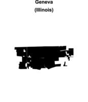Geneva, Illinois blank outline map vector