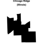 Chicago Ridge, Illinois blank outline map vector