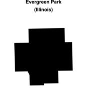 Evergreen Park, Illinois blank outline map vector