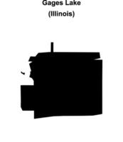 Gages Lake, Illinois blank outline map vector