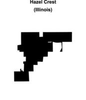 Hazel Crest, Illinois blank outline map vector