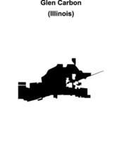 Glen Carbon, Illinois blank outline map vector