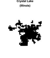 Crystal Lake, Illinois blank outline map vector