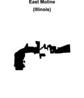 East Moline, Illinois blank outline map vector