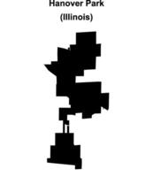 Hanover Park, Illinois blank outline map vector