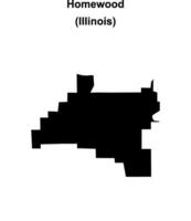 Homewood, Illinois blank outline map vector
