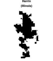 Herrin, Illinois blank outline map vector