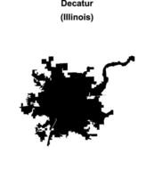 Decatur, Illinois blank outline map vector