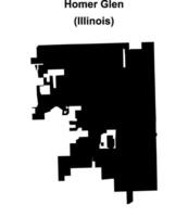 Homer Glen, Illinois blank outline map vector
