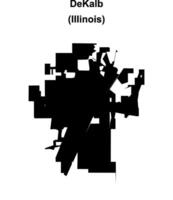 DeKalb, Illinois blank outline map vector
