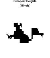 Prospect Heights, Illinois blank outline map vector