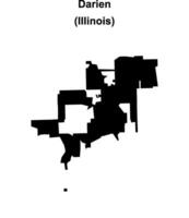 Darien, Illinois blank outline map vector