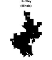 Huntley, Illinois blank outline map vector