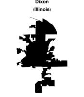 Dixon, Illinois blank outline map vector