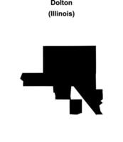 Dolton, Illinois blank outline map vector