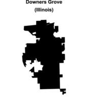 Downers Grove, Illinois blank outline map vector