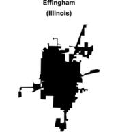 Effingham, Illinois blank outline map vector