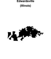 Edwardsville, Illinois blank outline map vector