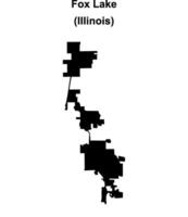 Fox Lake, Illinois blank outline map vector