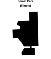 Forest Park, Illinois blank outline map vector