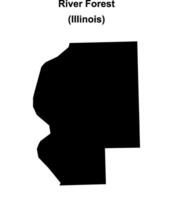 River Forest, Illinois blank outline map vector
