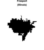 Freeport, Illinois blank outline map vector