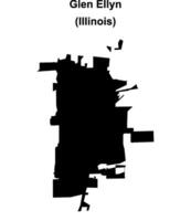 Glen Ellyn, Illinois blank outline map vector