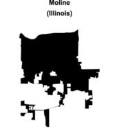 Moline, Illinois blank outline map vector