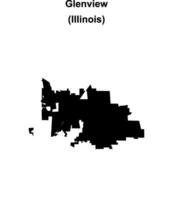 Glenview, Illinois blank outline map vector