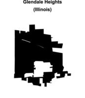Glendale Heights, Illinois blank outline map vector