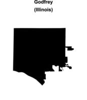 Godfrey, Illinois blank outline map vector