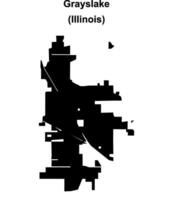 Grayslake, Illinois blank outline map vector