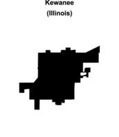 Kewanee, Illinois blank outline map vector