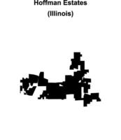 Hoffman Estates, Illinois blank outline map vector