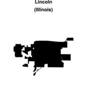 Lincoln, Illinois blank outline map vector