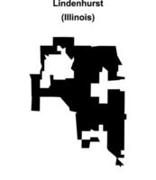 Lindenhurst, Illinois blank outline map vector