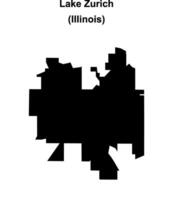 Lake Zurich, Illinois blank outline map vector